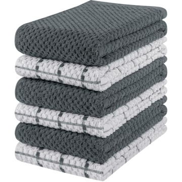 Utopia Kitchen Towels - 6 Pack Super Soft and Absorbent 100% Cotton