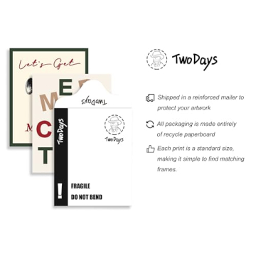 TwoDays Trendy Christmas Wall Art Set of 12 Unframed Prints