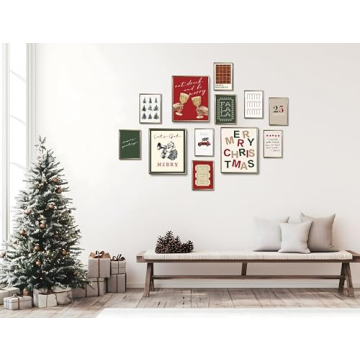 TwoDays Trendy Christmas Wall Art Set of 12 Unframed Prints