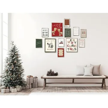 TwoDays Trendy Christmas Wall Art Set of 12 Unframed Prints