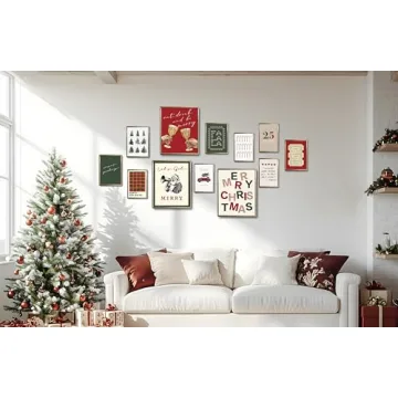 TwoDays Trendy Christmas Wall Art Set of 12 Unframed Prints
