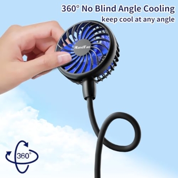 HandFan 10000mAh Portable Neck Fan for All-Day Comfort