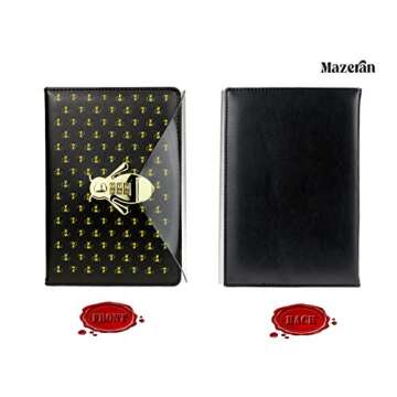 Bee Shaped Combination Lock Journal, PU Leather Hard Cover Notebook Cute Diary, A5 Lined Password Locking Personal Planner Secret Organizer Gift for Girls Women Daughter