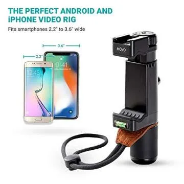 Movo Smartphone Video Rig with Shotgun Microphone, Grip Handle, Wrist Strap, and Lightning Dongle Compatible with iPhone 11, 11 Pro, XS, XR, X, 8, 7, 6S, 6, 5S, 5 and Android - for Vlogging, YouTube
