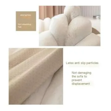 YUEMOL Plush Couch Cover Rabbit Plush Winter Thicken Strip Sofa Towel Cover, Anti-Slip Super Soft Couch Covers for Living Room (Color : Blue, Size : 110x160cm 1pc)