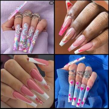 UNA GELLA Soft Gel Nail Tips XXL 432pcs Square Coffin No C Curve Clear Tapered Straight Nail Tips 2 ...