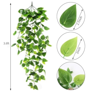 CEWOR Fake Hanging Ivy Plants for Indoor Outdoor Decor
