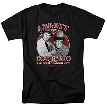 Abbott & Costello Funny Bad Boy Adult Black Tee Shirt