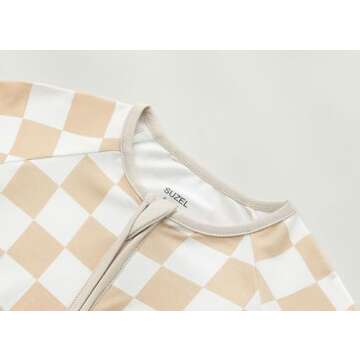 SUZEL Baby Viscose from Bamboo Pajamas - Infant Boys Girls Footless Zippy Pjs Sleep 'N Play Clothes - One Piece Romper (Beige, 18-24M)