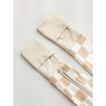 SUZEL Baby Viscose from Bamboo Pajamas - Infant Boys Girls Footless Zippy Pjs Sleep 'N Play Clothes - One Piece Romper (Beige, 18-24M)