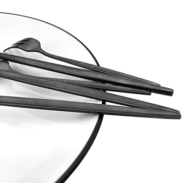 JANKNG Black Matte Espresso Spoons Set of 6 for Coffee and Tea