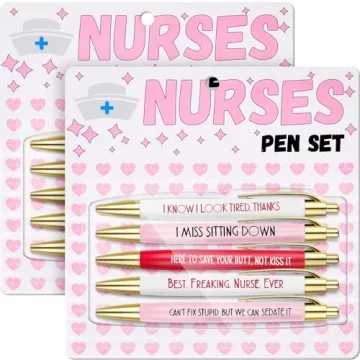 Henoyso 10 Pcs Nurses Pen Set, Nurse Gifts for Women Cute Funny Appreciation Nursing Pens for Nurses...
