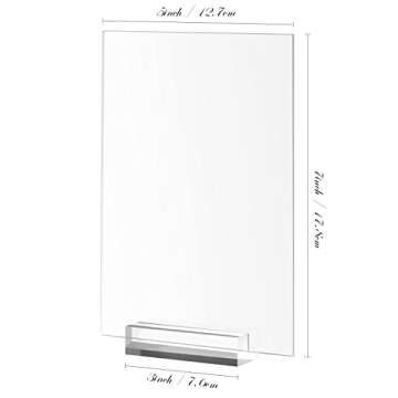 10 Pack Frosted Acrylic Sign with Stand-5x7 Inch Blank Rectangular Acrylic Signs with Holder, DIY Ac...