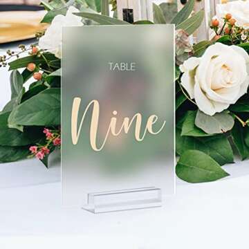 10 Pack Frosted Acrylic Sign with Stand-5x7 Inch Blank Rectangular Acrylic Signs with Holder, DIY Acrylic Sign Blank for Wedding Acrylic Table Number Menu Sign Bar List Sign