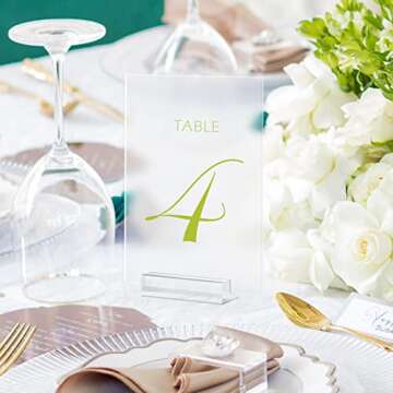 10 Pack Frosted Acrylic Sign with Stand-5x7 Inch Blank Rectangular Acrylic Signs with Holder, DIY Acrylic Sign Blank for Wedding Acrylic Table Number Menu Sign Bar List Sign
