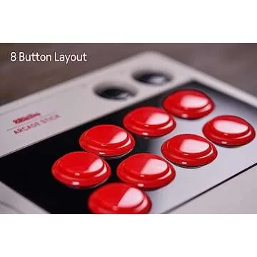 8Bitdo Arcade Stick for Switch & Windows, Arcade Fight Stick Support Wireless Bluetooth, 2.4G Receiver and Wired Connection