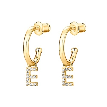 PAVOI Initial Hoop Earrings - 14K Gold Plated Sterling Silver