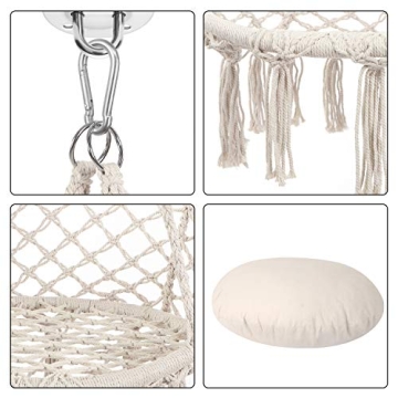 Y-Stop Hammock Chair Macrame Swing for Indoor Outdoor Use