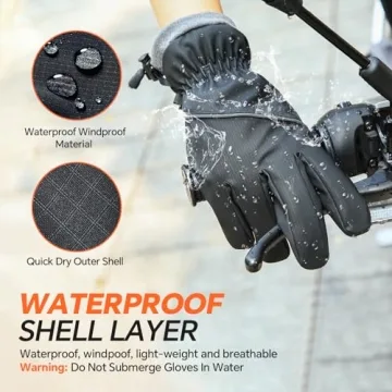 Rsebly Waterproof Winter Gloves for Men and Women