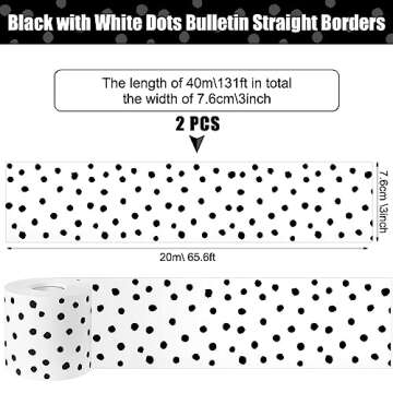 PerKoop 2 Roll 131 Feet Bulletin Board Borders Classroom Decorative Bulletin Border Whiteborad Trim ...