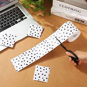 PerKoop 2 Roll 131 Feet Bulletin Board Borders Classroom Decorative Bulletin Border Whiteborad Trim Classroom Back to School Decoration(Polka Dots Style,White Background)