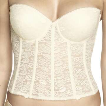 Dominique Women's Hannah Strapless Push Up Longline Bra (32A-38C) #7759 - Ivory - 32C