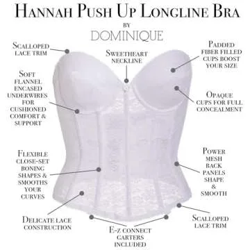 Dominique Women's Hannah Strapless Push Up Longline Bra (32A-38C) #7759 - Ivory - 32C