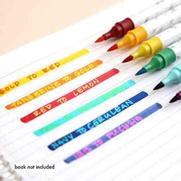 Erin Condren Color Changing Brush Pens 6-Pack | Perfect for Calligraphy, Hand Lettering | Use with Planners, Notebooks, Journaling & More | Designed