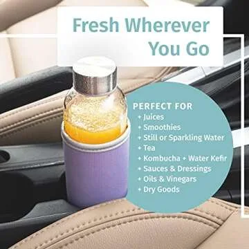 Glass Water Bottles with Sleeves for Travel and Storage