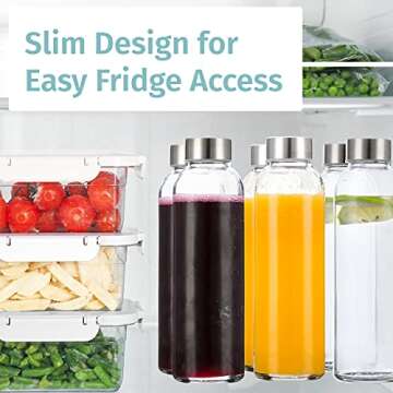 Glass Water Bottles with Sleeves for Travel and Storage