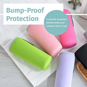 Glass Water Bottles with Sleeves for Travel and Storage