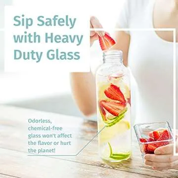 Glass Water Bottles with Sleeves for Travel and Storage