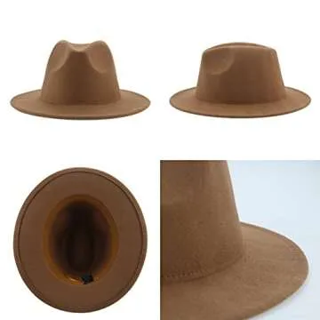 Faringoto Cowboy Hat Women Wide Brim Felted Panama Style