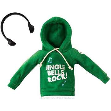 The Elf on the Shelf Jingle Jam Hoodie Elf Accessory - DJ Sweatshirt with Headphones Set - 2 Piece C...