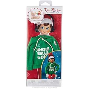 The Elf on the Shelf Jingle Jam Hoodie Elf Accessory - DJ Sweatshirt with Headphones Set - 2 Piece Clothing Accessory for Boy or Girl Elves - Green Vintage Claus Couture Christmas Outfit Costume