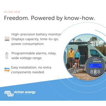 Victron Energy BMV-700 Battery Monitor with Shunt & Display - 6.5-95 VDC - Grey