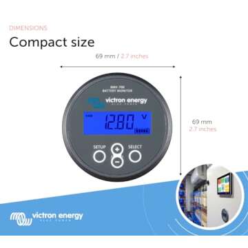 Victron Energy BMV-700 Battery Monitor with Shunt & Display - 6.5-95 VDC - Grey