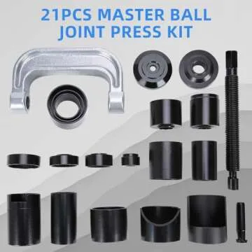 8MILELAKE Master Ball Joint Press Kit, 21pcs Universal Ball Joint Repair Remover Installer Adapter Tool Kit, Upper and Lower Ball Joint Removal Tool Kit with C-Press