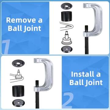 8MILELAKE Master Ball Joint Press Kit, 21pcs Universal Ball Joint Repair Remover Installer Adapter Tool Kit, Upper and Lower Ball Joint Removal Tool Kit with C-Press