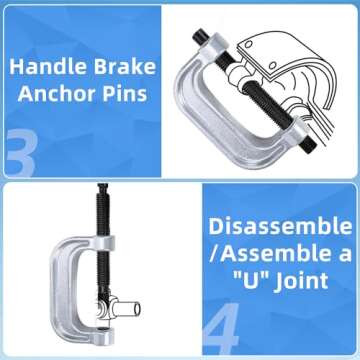 8MILELAKE Master Ball Joint Press Kit, 21pcs Universal Ball Joint Repair Remover Installer Adapter Tool Kit, Upper and Lower Ball Joint Removal Tool Kit with C-Press