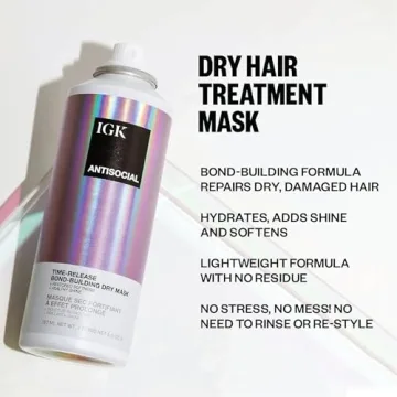 IGK Bond-Building Dry Hair Mask | No-Rinse Overnight Treatment
