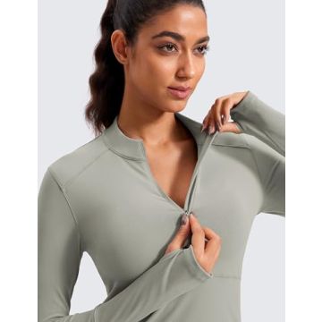 CRZ YOGA Women's Quick Dry Long Sleeve Crop Top Workout Shirt