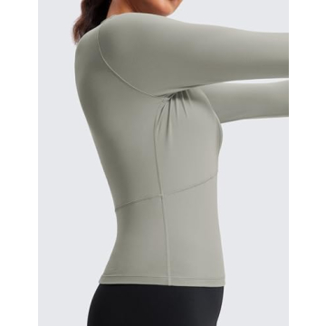 CRZ YOGA Women's Quick Dry Long Sleeve Crop Top Workout Shirt