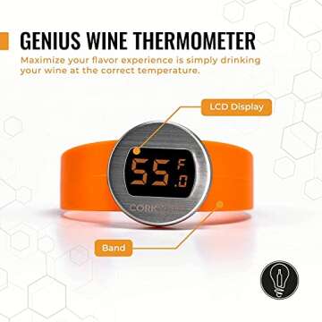 Cork Genius Digital Wine Thermometer - Instant Read & Accurate