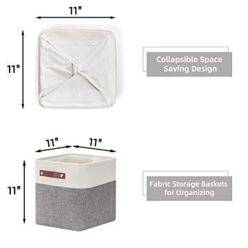 HNZIGE Fabric Cube Storage Baskets Set of 4 for Stylish Organization