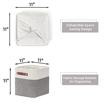 HNZIGE Fabric Cube Storage Baskets Set of 4 for Stylish Organization