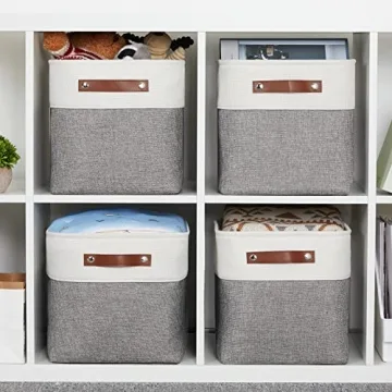 HNZIGE Fabric Cube Storage Baskets Set of 4 for Stylish Organization
