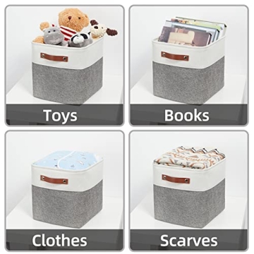 HNZIGE Fabric Cube Storage Baskets Set of 4 for Stylish Organization