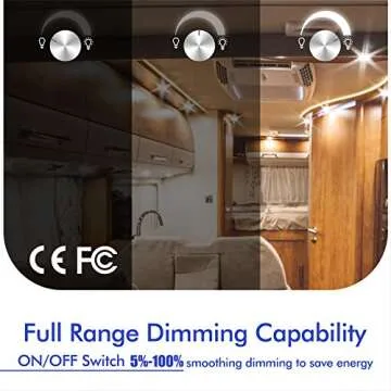 ALOVECO 12 Volt DC Dimmer Switch PWM for LED RV Lights Interior, 5-24 Volts LED Ceiling Dome Lights ...