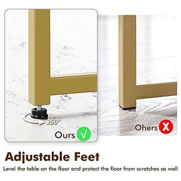 Yaheetech Round Coffee Table Set of 3Pcs for Living Room, Marble Coffee Table and 2Pcs Side Tables with Sturdy Metal Legs for Office Apartment, Modern Furniture, Mustard Gold